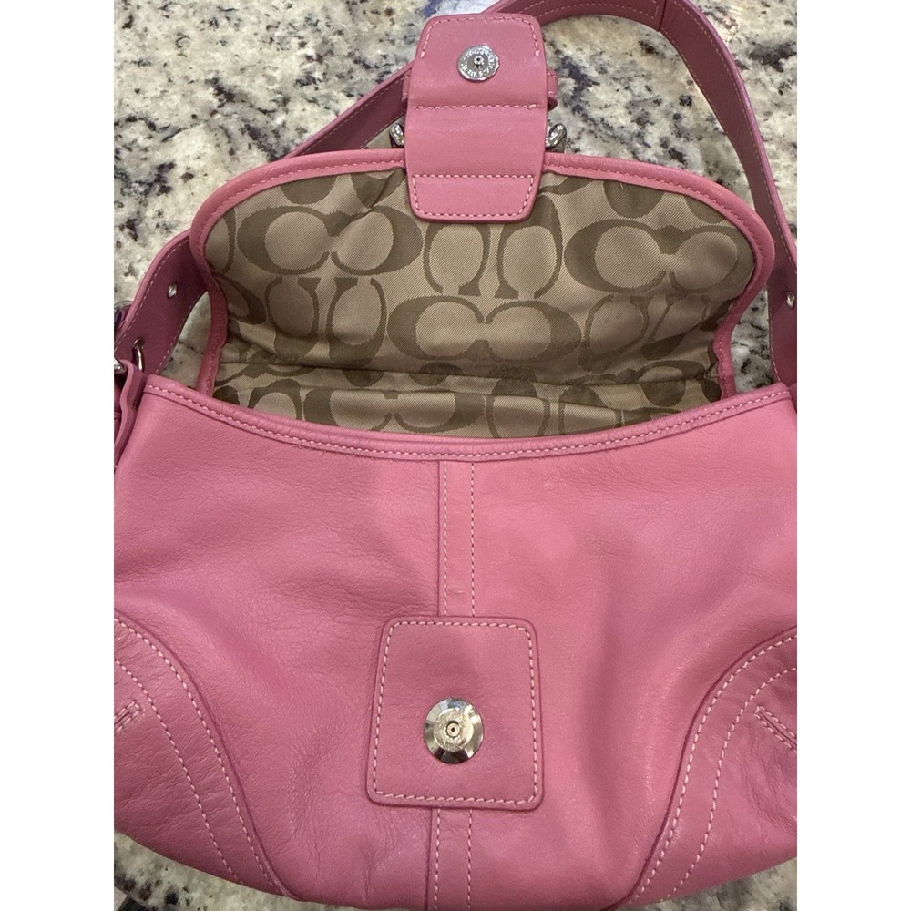Coach Vintage SMALL 9247 Pink Soho Y2K Leather Shoulder Bag - Picture 13 of 16